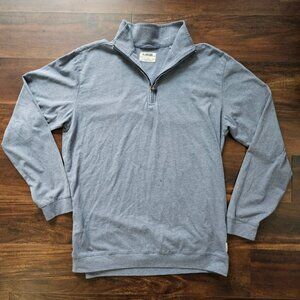 Linksoul Tempus Fugit Quarter Zip Pullover Mens Large Blue Golf Long Sleeve